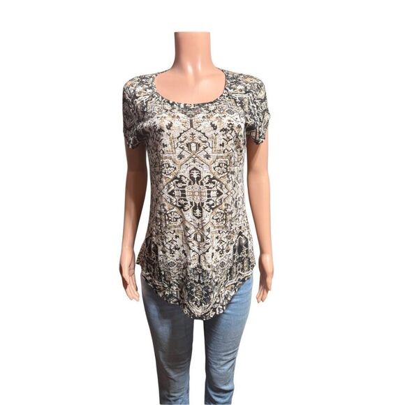 Lucky brand women short sleeve scoop neck graphic tee L - Picture 2 of 6